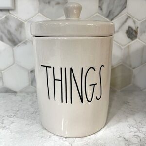 🎅 2/$30 Rae Dunn Ceramic ‘Things’ Storage Jar NWOT